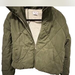 Stylish Olive Quilted Puffer Jacket